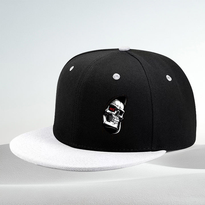 Llegada Nueva: Gorra de Béisbol de Moda con Estampado de Calavera - Snapback Negro con Diseño Blanco, Ajuste Ajustable para Hombres y Mujeres, Estilo Urbano Hip-Hop, Sombrero Casual para el Exterior, Gorra de Béisbol