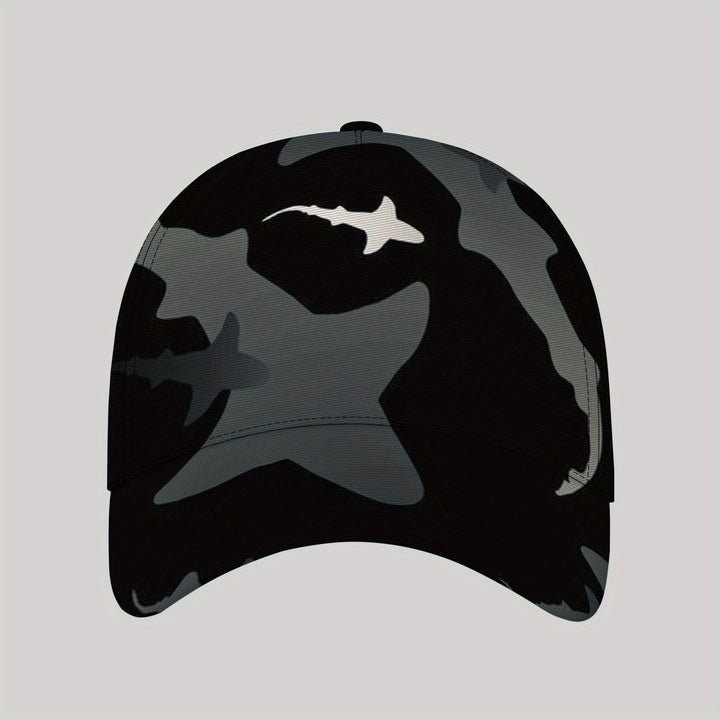 Sombrero de sol ligero CUTEHSJ - Estilo negro y gris con diseño de camuflaje, cierre ajustable con hebilla, perfecto para la playa, actividades al aire libre, pesca y vacaciones, ropa de cabeza al aire libre | Diseño de camuflaje | Tela de poliéster