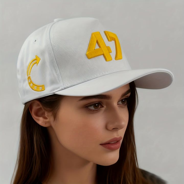 Gorra de béisbol unisex bordada número 47 - Snapback ajustable, ligera, diseño número 47, roja con bordado, perfecta para streetwear y ropa casual