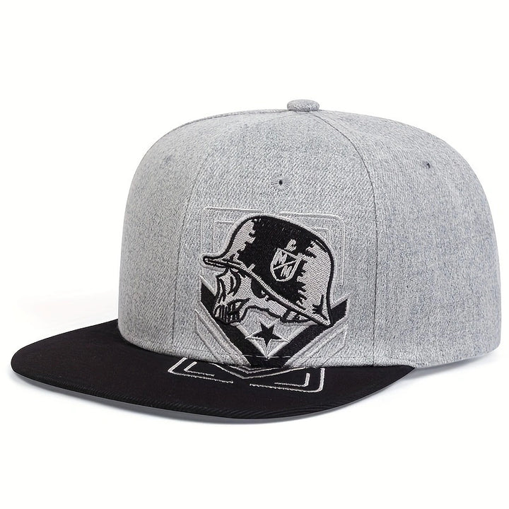 Gorra de béisbol ajustable unisex con bordado de calavera, estilo hip hop, para hombres y mujeres