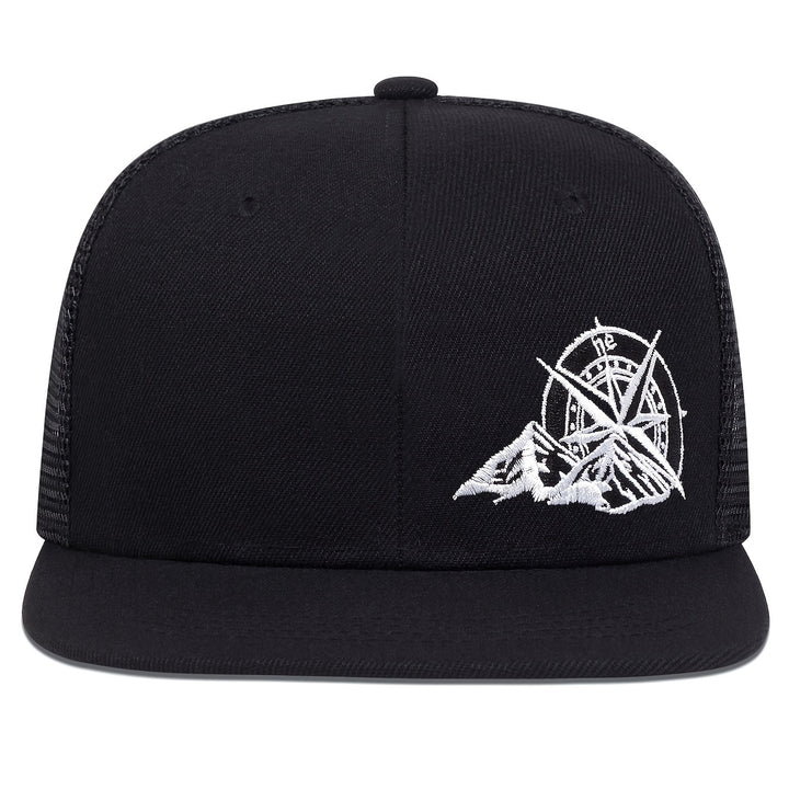 Gorra De Béisbol De Bordado De Brújula Gorra De Camionero De Malla De Moda Y Estilo Hip Hop Gorra Ajustable Y Ligera Con Broche Para Mujeres Y Hombres