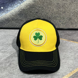 1pc Día de San Patricio Trébol Respirable Gorra de Béisbol de Malla, Gorra Trucker Ajustable Unisex, Sombrero de Moda Ligero para Uso Casual, Deportes al Aire Libre, Regalo de Día Festivo - Acrílico 100%, Recubierto de PVC, No Elástico