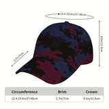 1 Gorra de béisbol con estampado de olas de camuflaje rojo y azul - Gorra ajustable con cierre a presión, ligera y cómoda, ropa urbana casual unisex para hombres y mujeres, diseño de camuflaje clásico para el día a día, atuendos urbanos, gorro para el día