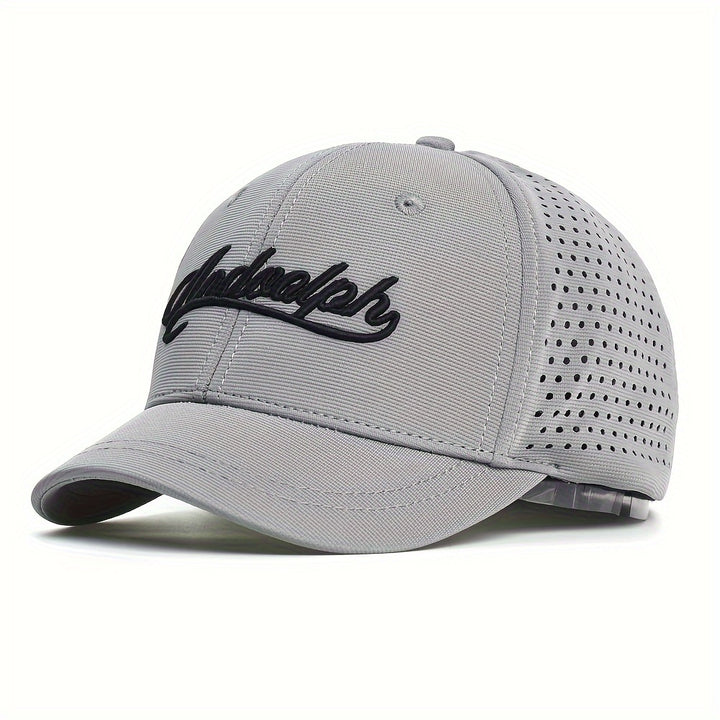 1 gorra unisex casual con letras bordadas, sombrero de visera con malla transpirable, ajustable, ideal para deportes al aire libre