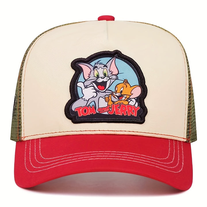 Gorra de béisbol bordada de Tom y Jerry de Warner Bros, para eventos deportivos al aire libre, gorra de gasa, estilo hip-hop urbano