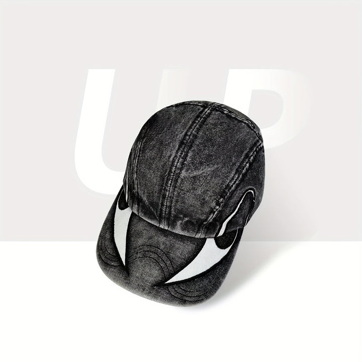 1 gorra de béisbol lavada americana con bordado doble cara de llamas para hombres y mujeres, gorra unisex ligera de estilo hip-hop con ala ancha y pico de pato, ideal para primavera/otoño