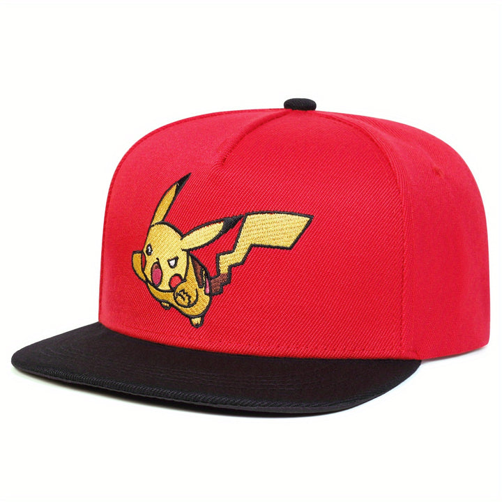 Gorra de béisbol bordada con dibujos animados para hombre - ajustable con cierre de clic, ligero poliéster, estilo casual de hip-hop con diseños vibrantes de personajes para viajes de primavera y otoño, fiestas en la playa y actividades al aire libre, acc