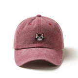 Gorra de béisbol bordada con gato lindo - Ligero, transpirable, poliéster, ajuste ajustable, perfecto para uso diario y regalos de vacaciones, ideal para Pascua, Día de la Madre, Ramadán, ropa casual para la cabeza | Bordado juguetón | Gorra cómoda