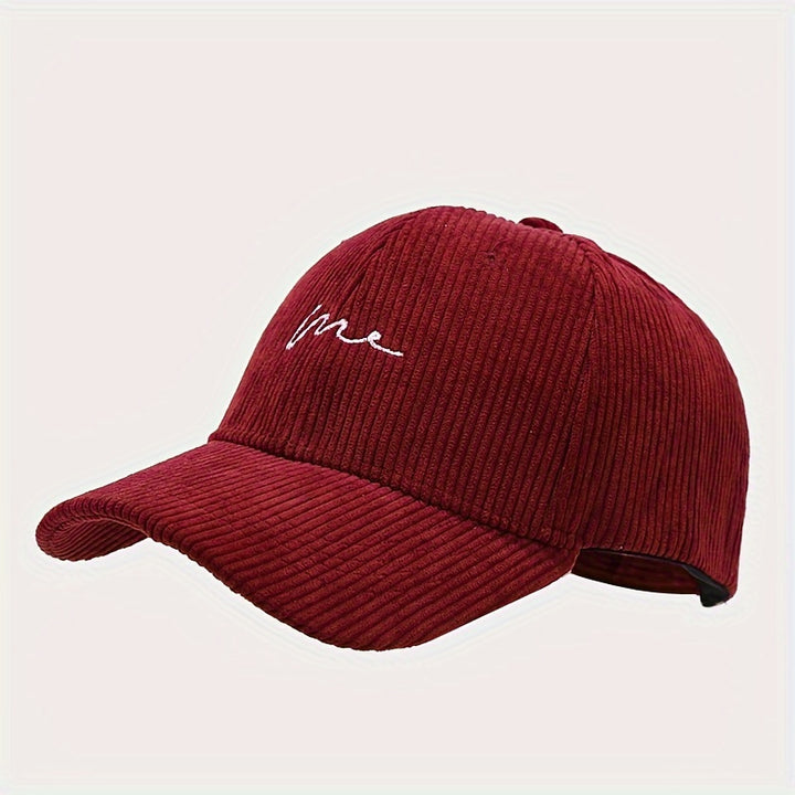 Gorra De Béisbol De Pana Con Bordado Sencillo Para Otoño E Invierno, Gorra De Béisbol A La Moda Urbana, Para Hombres Y Mujeres