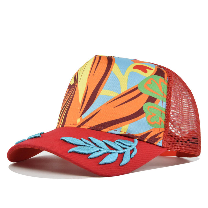 Gorra de béisbol para hombre con malla de espiga de trigo bordada en 3D y cierre ajustable Snapback - Sombrero de sol ligero y transpirable para verano, ala curva y diseño de hoja/flor para deportes al aire libre, uso casual, todas las estaciones (Verde/N