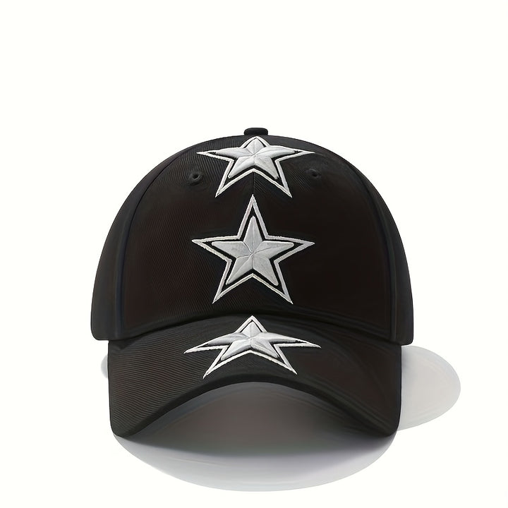 1pc Gorra de Béisbol Moderna con Estrellas Bordadas en 3D - Diseño y Blanco, Ajustable Snapback Ligero para Uso Casual Unisex, Cómoda Todo el Año, Accesorio Deportivo Duradero, Estilo Streetwear, Bordado de Alta Calidad, Ideal para Amantes del Modo