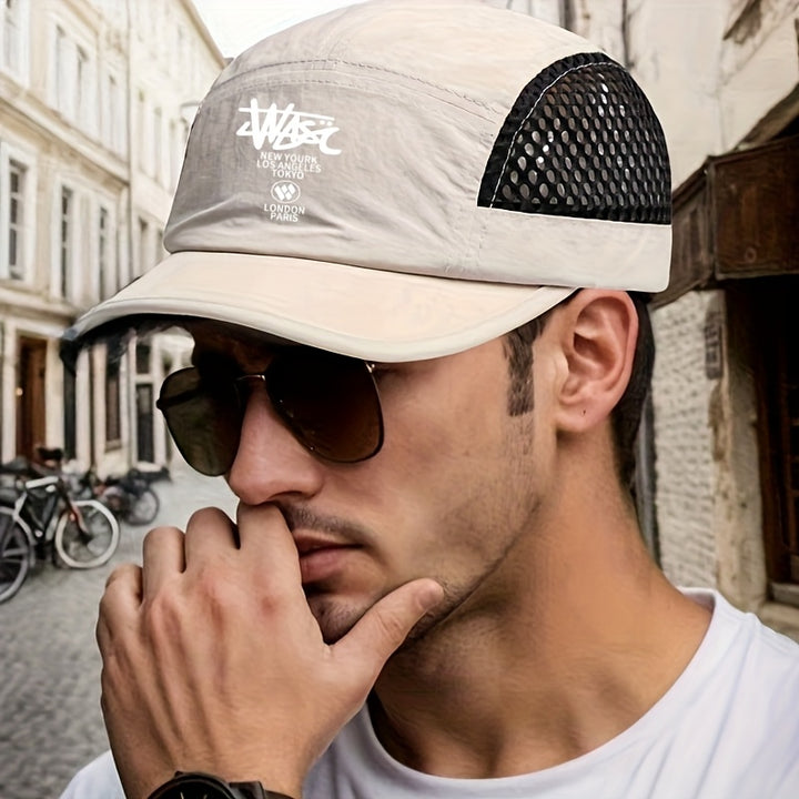 Nueva gorra de béisbol de cinco paneles con borde suave y copete corto de cuadros para primavera y verano, elegante y sencilla, adecuada para parejas, casual y versátil.