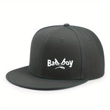 Gorra de béisbol con diseño gráfico malo - Gorra negra con diseño de personaje de dibujos animados blanco, ropa urbana unisex para hombres y mujeres, lavable a mano, ropa de cabeza para exteriores, letra oscura, gorro duradero.