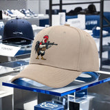 Gorra de béisbol de gallo de dibujos animados - Gorra ajustable con diseño de pistola bordada, poliéster ligero, estilo fresco y atractivo para hombres y mujeres, ideal para pesca o uso casual, gorra de pesca.