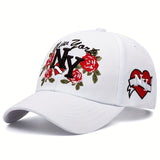 Gorra de béisbol bordada de acrílico de Nueva York, estilo casual, construcción ligera de PE, patrón de alfabeto, con relleno de fibra de poliéster, para hombres y mujeres, lavable a mano.
