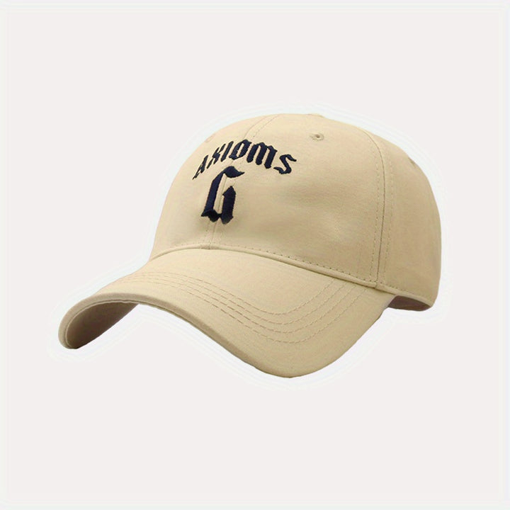 Gorra de béisbol para mujer y hombre - Gorra ajustable con G-Letra, marrón/beige/azul marino/negro, ligera y suave para deportes, eventos diarios y formales - Diseño paquetero para almacenamiento fácil, ropa de cabeza al aire libre, elegante, duradera, mo