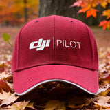 1 gorra de béisbol ajustable DJI Pilot con estampado de moda, negra con texto blanco, transpirable y cómoda para viajes, correr y estilo urbano, gorra tejida de aspecto moderno