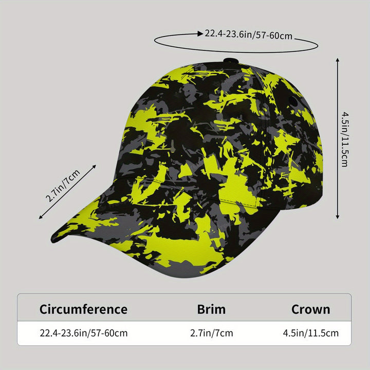 Gorra de Béisbol Casual para Hombres JKXWL - Estilo Callejero en Verde Neón y , Hebilla Ajustable Ligera, Poliéster Transpirable para Deportes al Aire Libre y Uso Diario, Uso Todo el Año, Regalo Festivo, Gorra de Béisbol, Accesorio Cómodo para la Cabeza