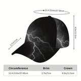 1 gorra de béisbol eléctrica con estampado de tormenta - Ajustable con cierre, diseño de rayo con textura de mármol en blanco y , patrón griego, ligera y casual para uso diario, fiestas y vacaciones (textura de mármol)