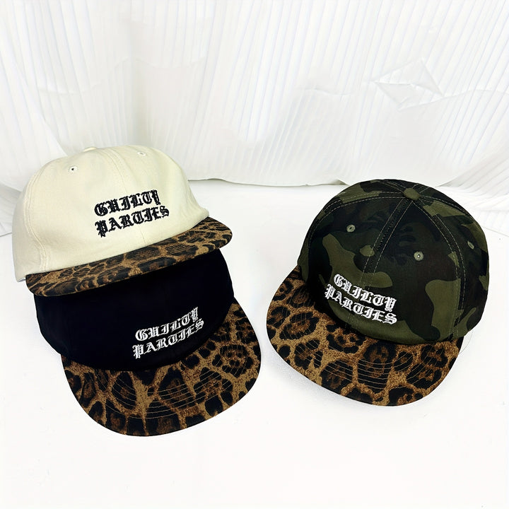 Gorra de béisbol unisex retro con estampado de camuflaje y leopardo - Snapback ajustable, poliéster ligero, con diseño de camuflaje verde, gorra casual de streetwear para hombres y mujeres, gorro casual | Gorra retro de camuflaje | Snapback ajustable