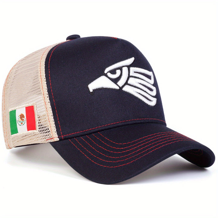 1 Gorra de Béisbol para Hombre con Bandera Mexicana Ajustable, Estilo Casual y Moderno para Viajes de Primavera/Otoño y Vacaciones en la Playa