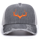 Sombrero estilo vintage americano con estampado de alce y diseño hueco, ideal para pescar en la montaña o ser conductor de camión - el mejor regalo de Navidad