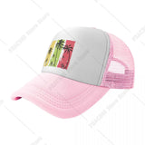 Gorra de Béisbol Ajustable de Malla Transpirable con Grafiti de Palmeras Vibrantes - Estilo Hip-Hop, Sombrero de Playa de Verano para Hombres y Mujeres, Lavable a Máquina
