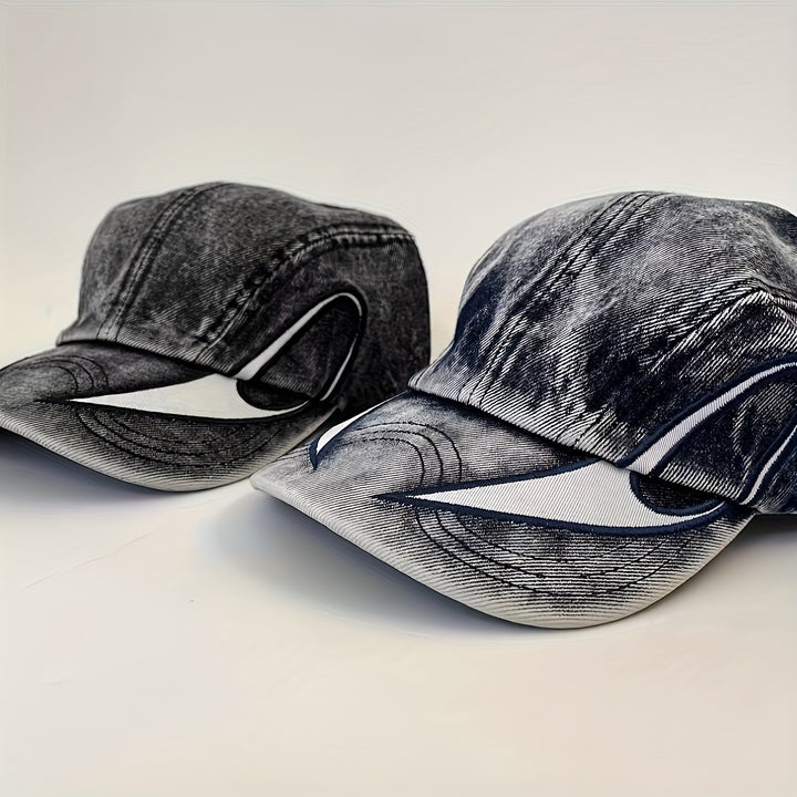 Una nueva gorra de béisbol de alta calidad con doble filo, lavada y bordada pesadamente, para hombres y mujeres, con un diseño de hip-hop y un contorno de cabeza más profundo, con un estilo de gorra de pato, de moda.