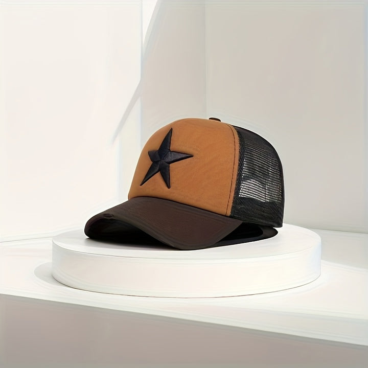 Red hueca de moda transpirable con estrellas y bordado exquisito, ideal para atuendos casuales, viajes al aire libre, deportes como ciclismo o conducción