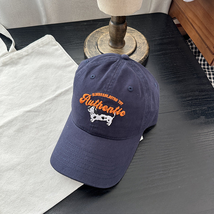 La autenticidad es un sueño para los amantes de los perros - Gorra de béisbol bordada para mujer con diseño de perro, protección solar, ajuste ajustable, material de algodón en beige, marrón, azul marino, rojo, negro, gorra casual | Diseño juguetón | Deta