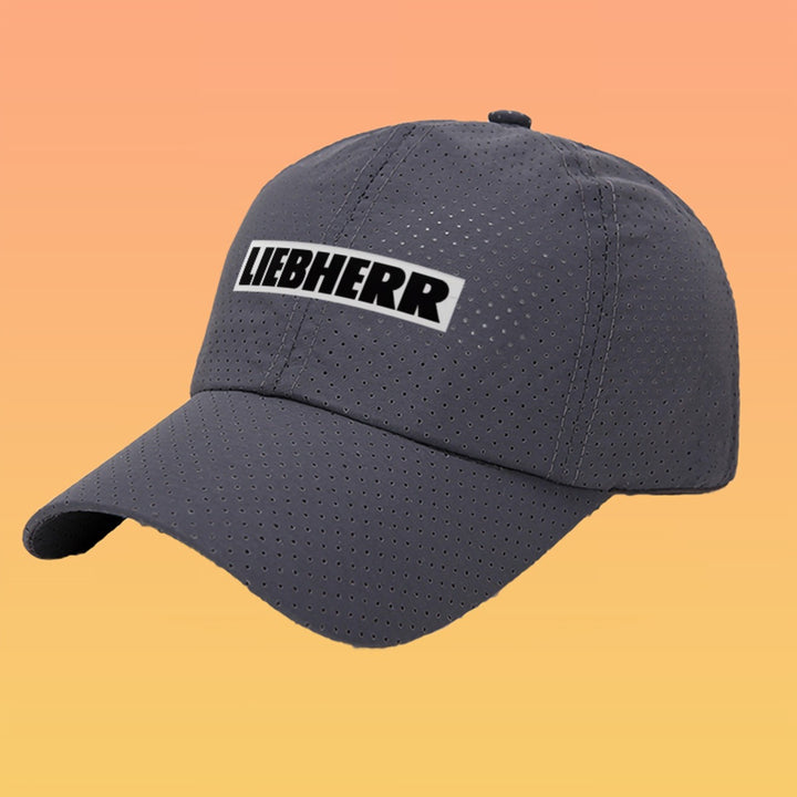 Gorra Liebherr de secado rápido con diseño de malla, ajustable, fibra de poliéster, ideal para actividades al aire libre,  y todas las estaciones
