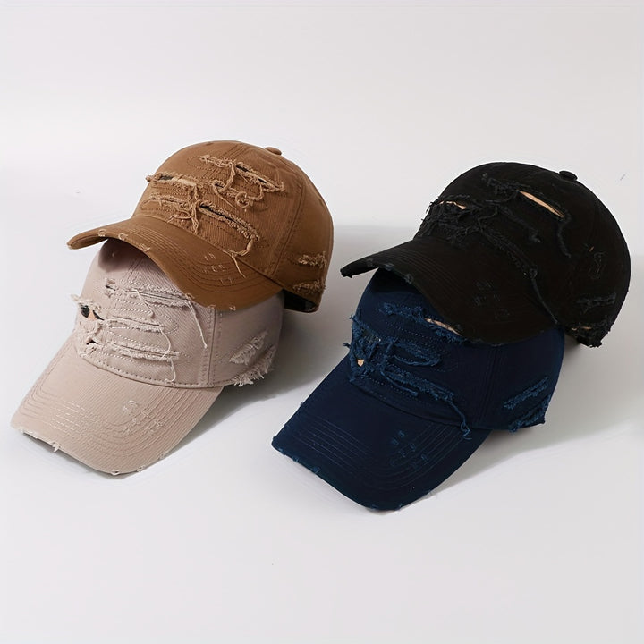 Gorra de béisbol desgastada estilo hip hop, gorra ligera ajustable para hombre, ideal para ciclismo urbano, skateboarding y actividades al aire libre, diseño en negro con costuras blancas, material de poliéster, estilo casual, sombrero urbano resistente