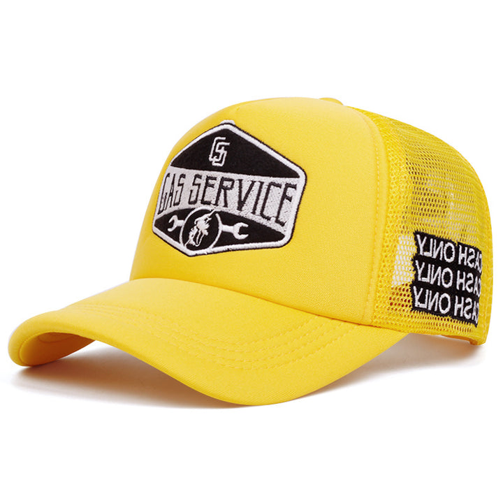 1pc Logo de Servicio de Gas Gorra de béisbol, Malla de poliéster transpirable en la parte posterior, Ajuste ajustable para todas las estaciones, Solo lavado a mano