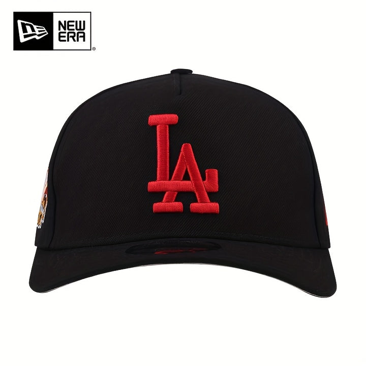 Gorra de camionero New Era Black Hard Top con letras de LA - Snapback ajustable, ligera y cálida, diseño deportivo unisex para hombres y mujeres, perfecta para actividades al aire libre