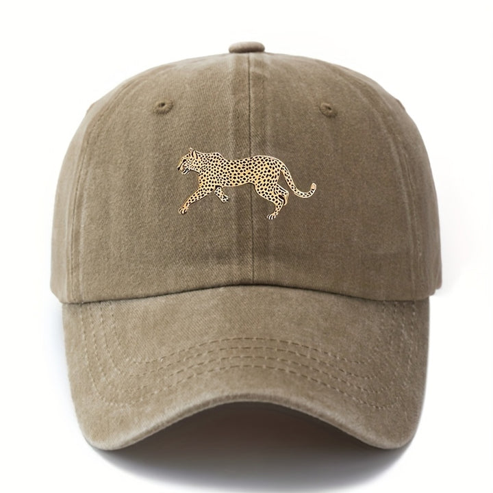 Gorra de béisbol unisex con estampado de leopardo, versátil y ligera para exteriores, con borde curvo, estilo de conductor de camión para ocasiones informales como vacaciones al aire libre, viajes y camping con pico de pato.