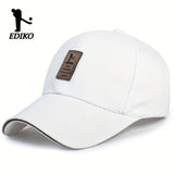 Sombrero ajustable EDIKO - Negro, algodón, tamaño único que se ajusta a la mayoría, cierre ajustable con clic, ideal para golf, exteriores y uso casual, ropa de cabeza para exteriores | Ropa de cabeza ajustable | Ropa de cabeza de algodón
