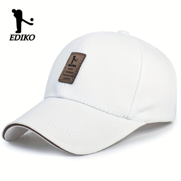 Sombrero ajustable EDIKO - Negro, algodón, tamaño único que se ajusta a la mayoría, cierre ajustable con clic, ideal para golf, exteriores y uso casual, ropa de cabeza para exteriores | Ropa de cabeza ajustable | Ropa de cabeza de algodón