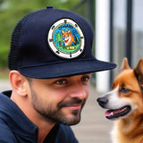 Gorra de béisbol unisex con bordado de la serie Tiger Dog - Gorra retro americana de skateboarding urbano y hip hop, cierre ajustable con snapback, poliéster transpirable, regalo perfecto para cumpleaños, gorro casual, patrón geométrico, gorro duradero, g