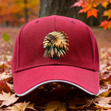 1 sombrero ajustable para camioneros con diseño de plumas de indígenas americanos - Transpirable, alta calidad, sombrero deportivo para golf, senderismo, camping, viajes y ciclismo - Unisex, estilo casual, negro, sombrero deportivo al aire libre | Accesor