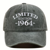 Gorra de Béisbol Bordada Edición Limitada 1964, Visera Curva Ajustable, Ideal para Uso Casual y Ocasiones Especiales como el Día de la Madre/Día del Padre, Apta para Hombres y Mujeres