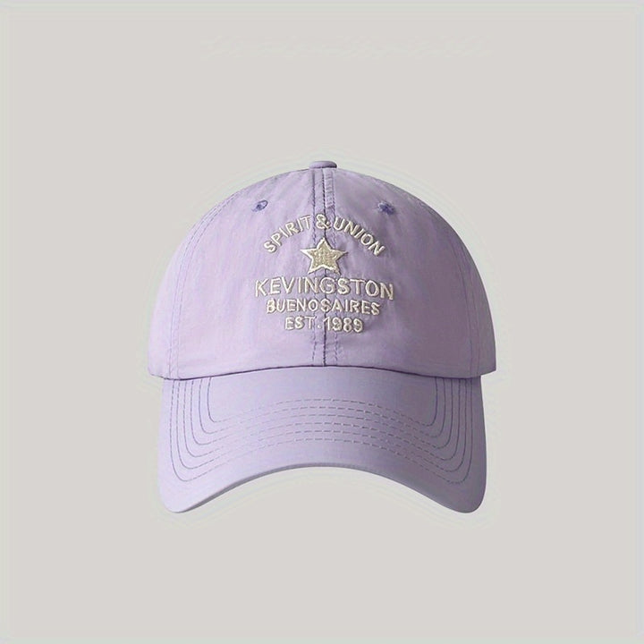 Gorra de béisbol bordada de secado rápido delgada para mujer - Sombrero de sol transpirable con hebilla ajustable, diseño ligero y elegante, perfecto para actividades al aire libre, ropa casual y regalos de vacaciones, sombrero de sol.