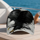 1 pieza, gorra de béisbol clásica con estampado de arte de tinta de águila - Gorra ajustable con cierre de clic, ligera y cómoda, ideal para uso diario, viajes y ocasiones festivas (Día de las Brujas, Acción de Gracias, Navidad), gorro de viaje | Estampad