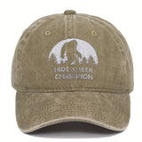 Gorra de béisbol curvada estilo hippie, bordada con el campeón de las escondidas, gorra de camionero de algodón desgastado, gorra snapback para deportes casuales al aire libre