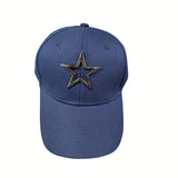 Gorra De Béisbol Con Estrella Hueca, Simple Y Versátil, Unisex, Con Visera Ajustable Y Protección Solar, Estilo De Gorra De Papá