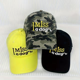 Gorra de béisbol de perro con letra bordada de caricatura americana, para mujeres, ajustable, ligera, de poliéster, con pico de pato de camuflaje, para vacaciones