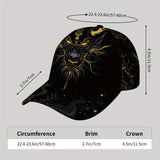 Gorra de Béisbol Unisex con Estampado de León Audaz - Sombrero Deportivo para Exteriores y Dorado, Uso Diario Casual para Hombres y Mujeres, Accesorio Duradero