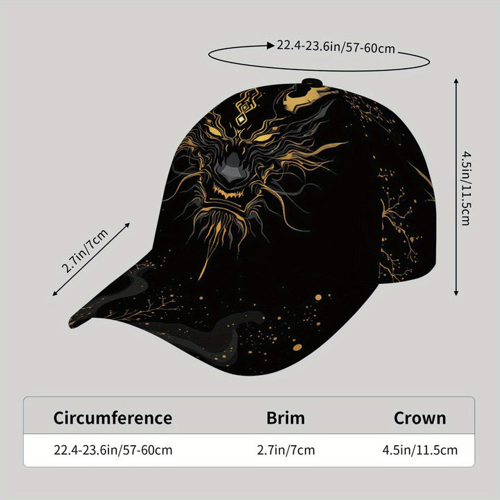 Gorra de Béisbol Unisex con Estampado de León Audaz - Sombrero Deportivo para Exteriores y Dorado, Uso Diario Casual para Hombres y Mujeres, Accesorio Duradero