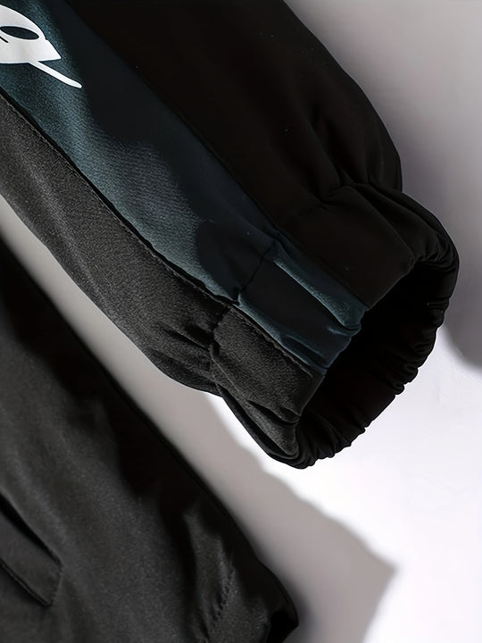 Chaqueta ligera para hombre de primavera/otoño, casual y para exteriores, con cierre de cremallera, cuello alto, detalles de camuflaje y bolsillos laterales, ideal para senderismo y uso casual