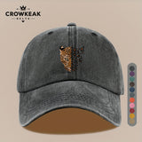 1 gorra de béisbol retro con estampado leopardo - Diseño ajustable similar al oído del cheetah, ligera y transpirable para , viajes u outfits casuales: marrón//beige claro (lavada manual)