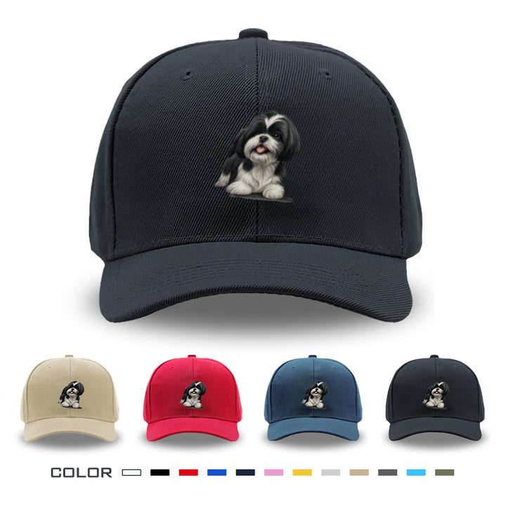 1 gorra de béisbol con estampado de perro Shih Tzu - Gorra ajustable con diseño de cara de Shih Tzu, accesorio ligero y casual para amantes de mascotas, lavable a mano, ideal para uso diario y regalos para dueños de perros